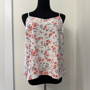 Old Navy White Floral Spaghetti-Strap Camisole Tank Top Size Medium
